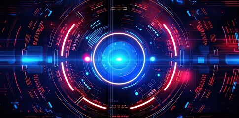 Fototapeta premium technology background with futuristic lines, and colored lights, in the style of light indigo, Abstract sci-fi background material