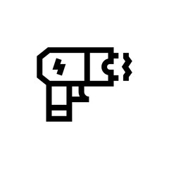 taser icon with black color