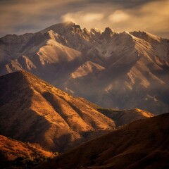 Obraz premium Rugged Mountain Range, Generative AI