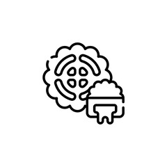 moon cake icon with black color