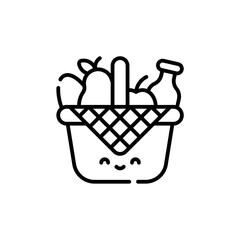 picnic bag icon with black color