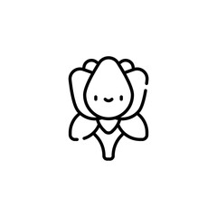 lotus flower icon with black color