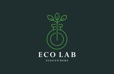 Eco Lab logo isolated. Organic Laboratory.