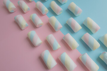 Colorful marshmallows background.Top view. Photography marshmallow. 