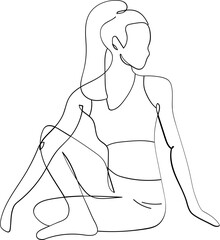 Half Lord of Fishes Pose Yoga Illustration