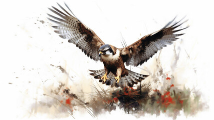 Fototapeta premium Generative AI, Aerial Hunter: Falcon in Action
