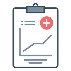 Fototapeta premium Medical record icon with analysis on paper and clipboard
