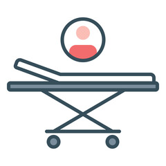 Hospital bed gurney icon filled with patients