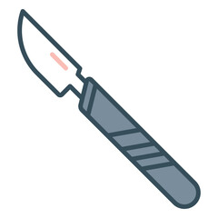Scalpel icon for performing surgery on sick patient in hospital