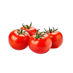 A group of tomatoes isolated on transparent background. Created with Generative AI Technology