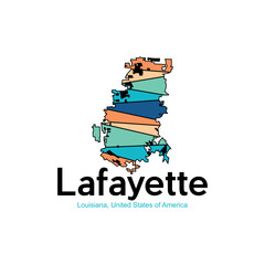 Map Of Lafayette Louisiana United States City Creative Design