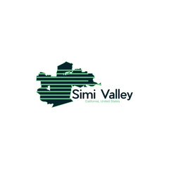 Simi Valley California City Map Geometric Creative Design