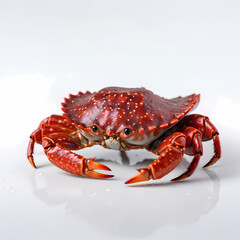 Symmetrical Red Crab On White Background Illustration