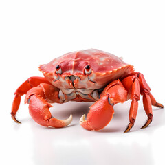 Symmetrical Red Crab On White Background Illustration