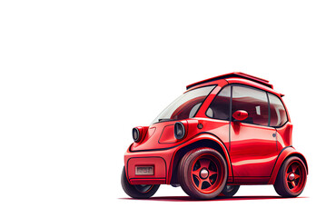 red toy car on a transparent background (PNG). Generative AI