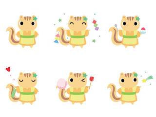 七夕のリス　アイコンセット