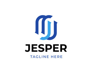 Modern Letter J or JJ logo