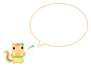 七夕のリス　吹き出し付