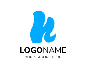 Blue Letter K cute logo design