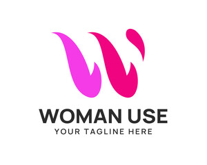 Elegant feminime letter W logo design