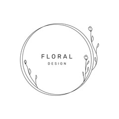 Hand drawn floral geometric frame. - Vector.