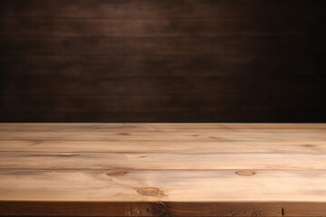 empty wooden table plain background for design, copy space