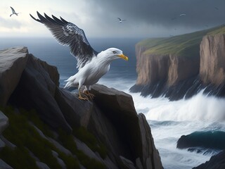 seagull on the rock