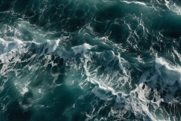 Fototapeta na wymiar Top-down view of ocean surface. Generative AI