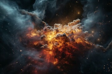 Obraz na płótnie Canvas Explosive birth of galaxies and stars. Generative AI