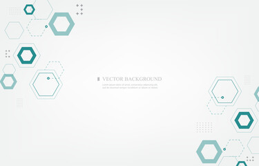 White vector background geometric hexagon shape.futuristic.technology.medical background