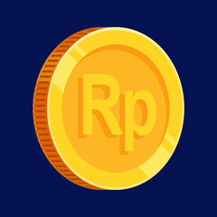 Rupiah Gold Coin IDR Indonesian Money Vector