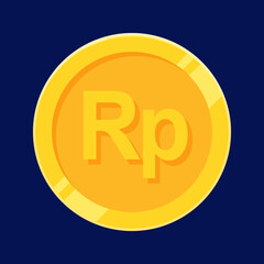 Rupiah Gold Coin IDR Indonesian Money Vector