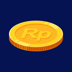 Rupiah Gold Coin IDR Indonesian Money Vector
