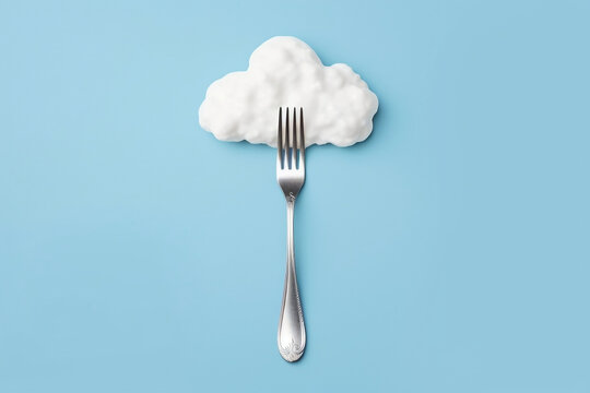 Cloud on a fork: A minimalistic diet concept with hunger for information, generative AI