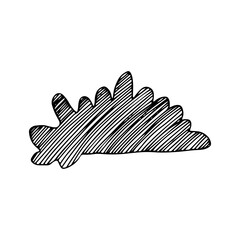 Vector hand drawn doodle cloud with lines