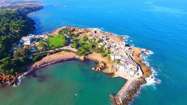 drone shot of the coast of tipaza algeria