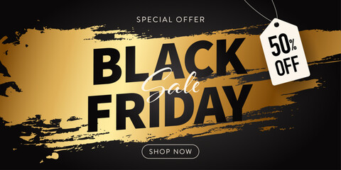 Black friday sale promotion banner. Vector background.