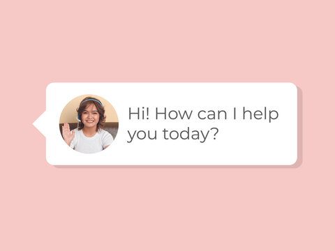 Example of a human like AI chatbot on a messaging platform or website to assist customers realtime. CPaaS or Communications Platforms as a Service concept.