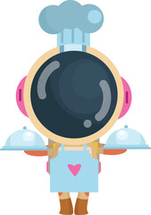 cute and funny astronaut mastercef cartoon vector