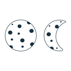 moon planet space coloring doodle line elements