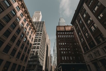 Fototapeta na wymiar Tall buildings in NYC. Generative AI