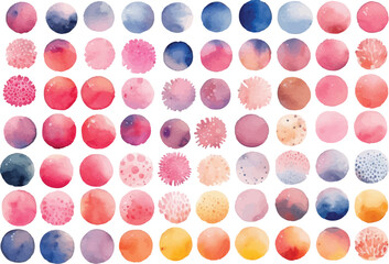 watercolor set of circles shape