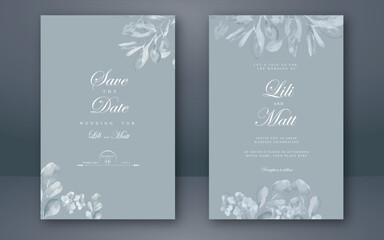 Wedding invitation card. Floral decoration template set. Beautiful floral wreath wedding invitation card template. wedding invitation card design