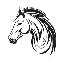 Obraz na płótnie Canvas Vector of horse head on white background. Wild Animals. Easy editable layered vector illustration.