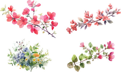 spring flowers set