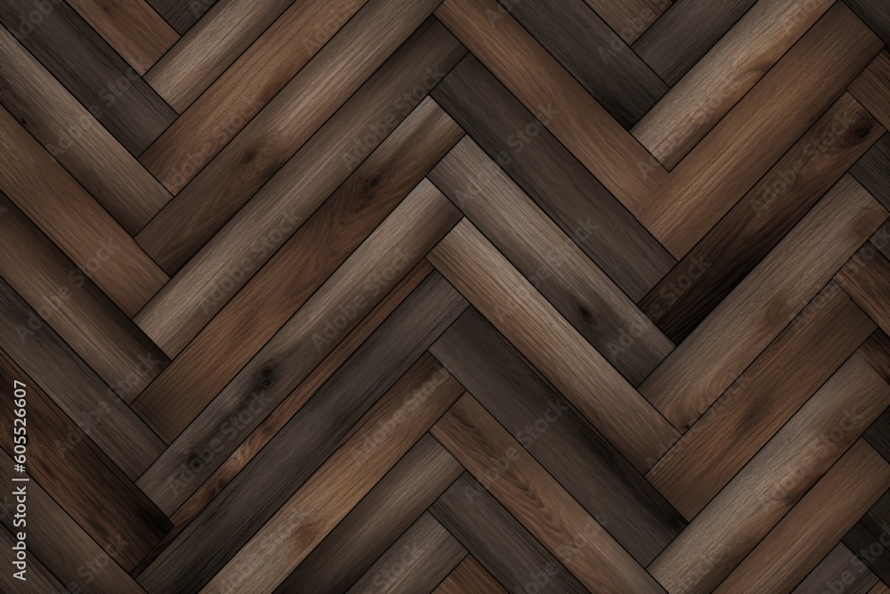 Poster wooden floor with a herringbone pattern generative ai