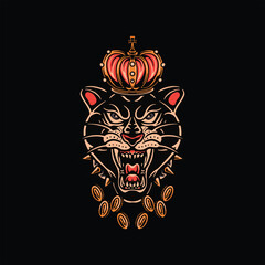 queen panther tattoo vector design