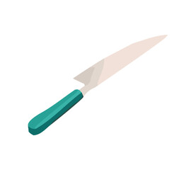 Sharp steel blade, handle, vector illustration design