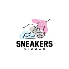 Shoes Logo, Shoes Design Simple Minimalist Line Style, Fashion Brand Vector, Icon Illustration
