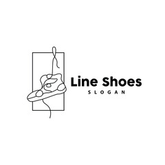 Shoes Logo, Shoes Design Simple Minimalist Line Style, Fashion Brand Vector, Icon Illustration